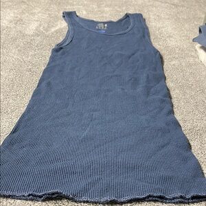 Fruit of the Loom Ribbed Slate Blue Tank Top